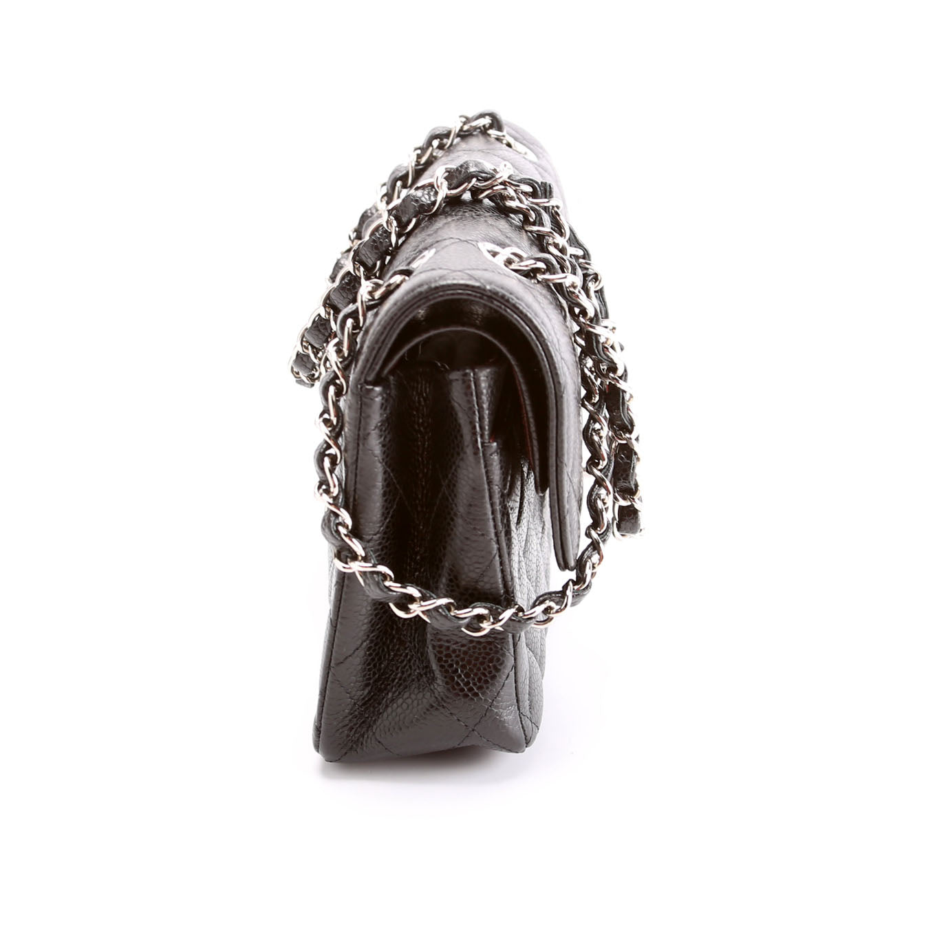 Classic Flap Small Caviar 31M Black/Silver