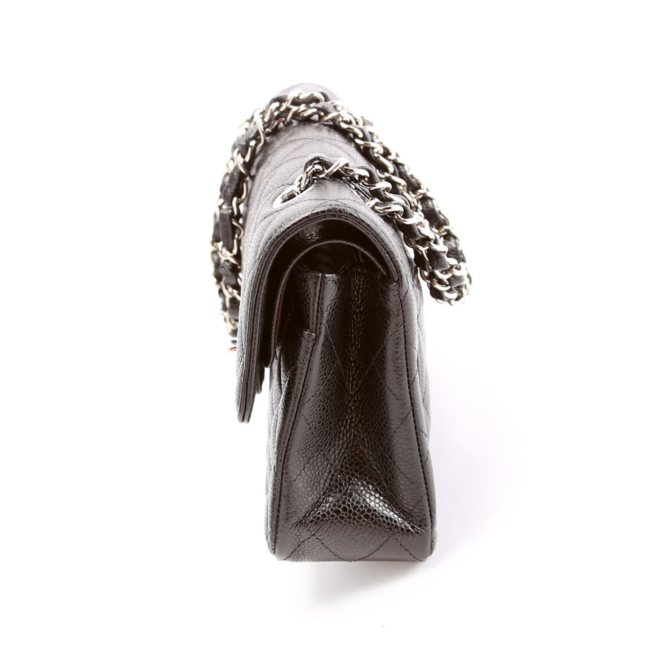 Classic Flap Small Caviar 31M Black/Silver