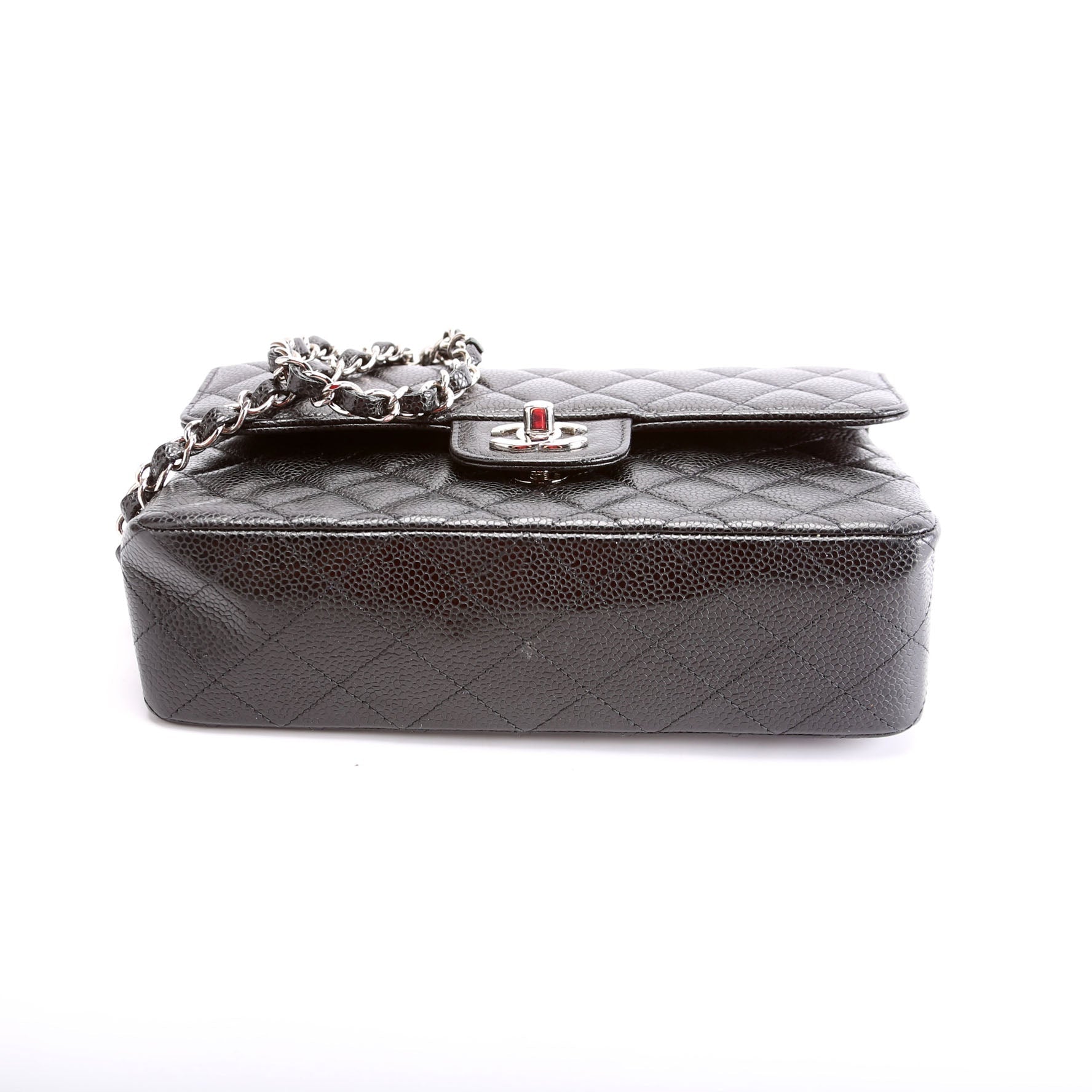 Classic Flap Small Caviar 31M Black/Silver