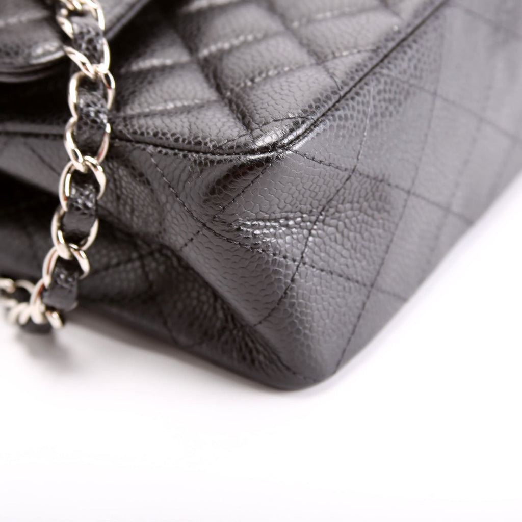 Classic Flap Small Caviar 31M Black/Silver