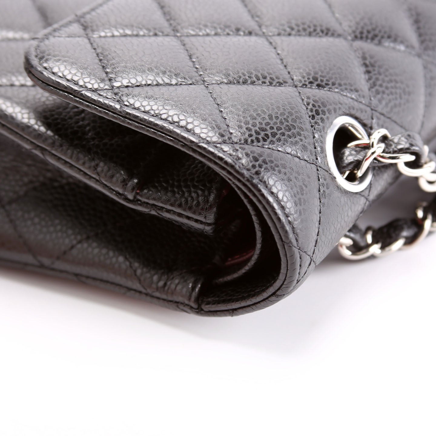 Classic Flap Small Caviar 31M Black/Silver