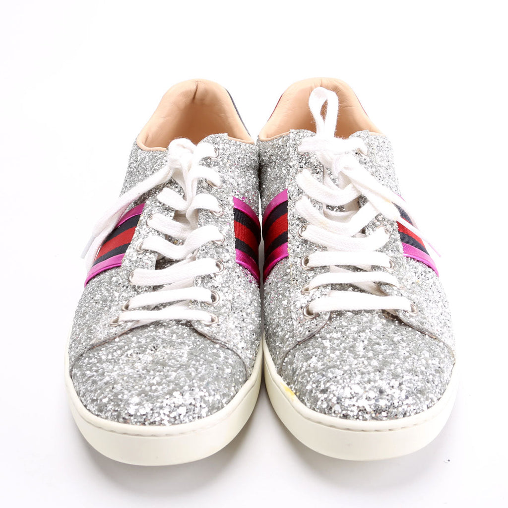Ace Web Glitter Sneakers Size 37.5 Silver