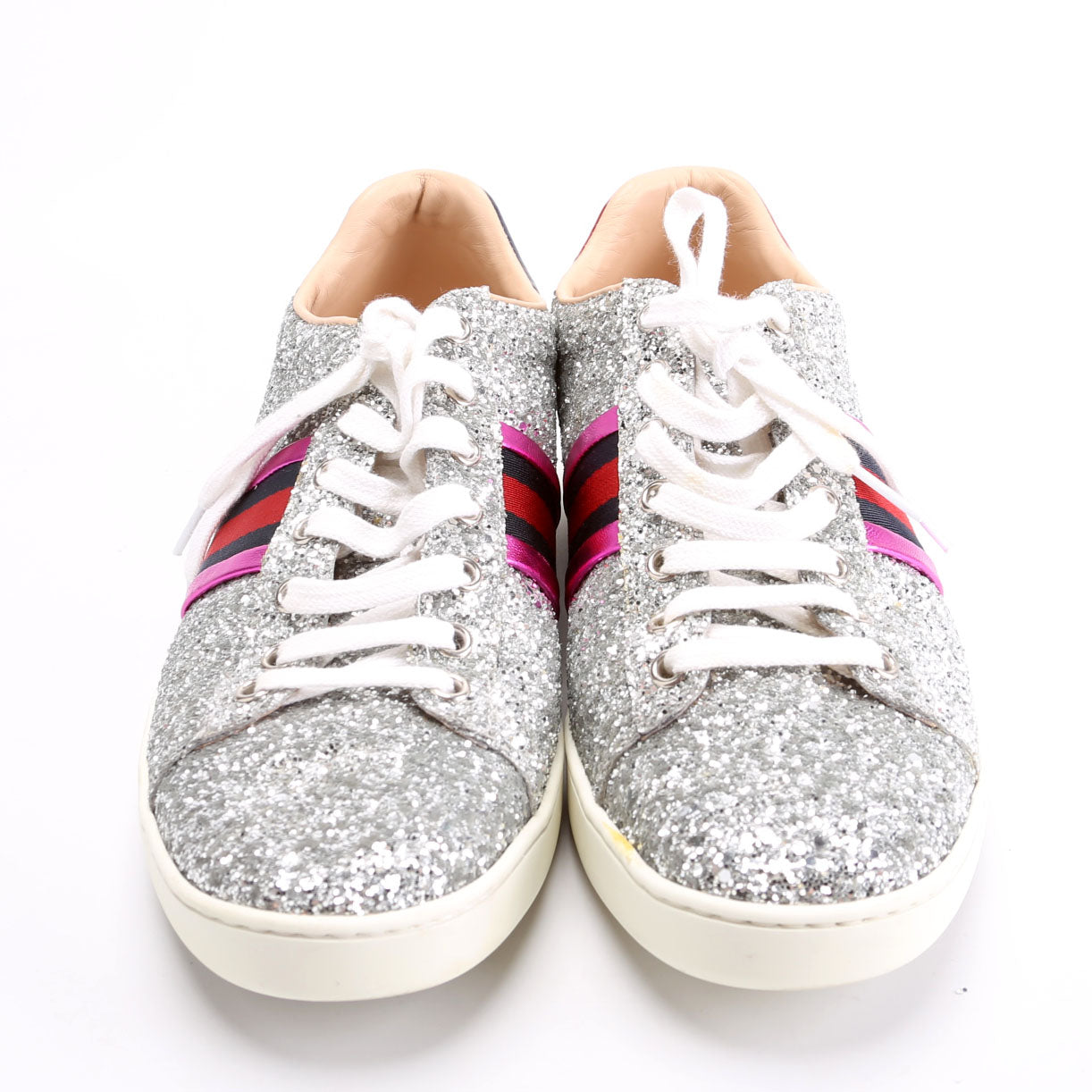 Ace Web Glitter Sneakers Size 37.5 Silver