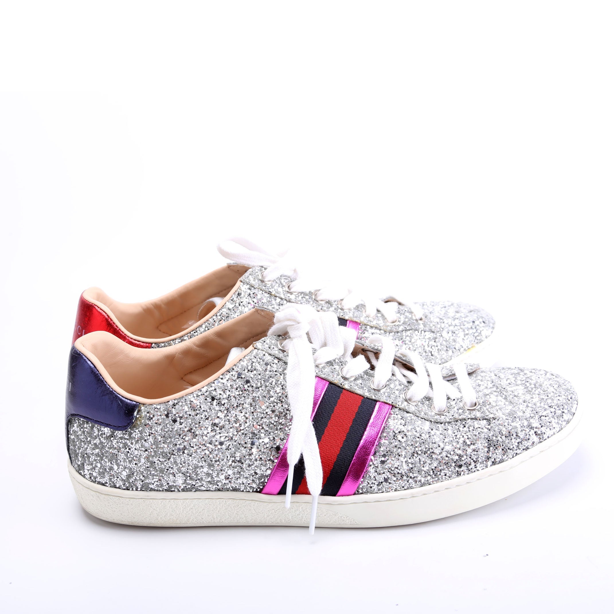 Ace Web Glitter Sneakers Size 37.5 Silver