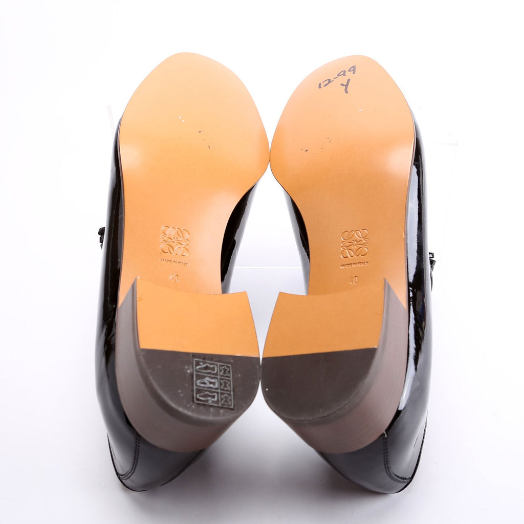 Patent Tassel Loafers Size 40 Black
