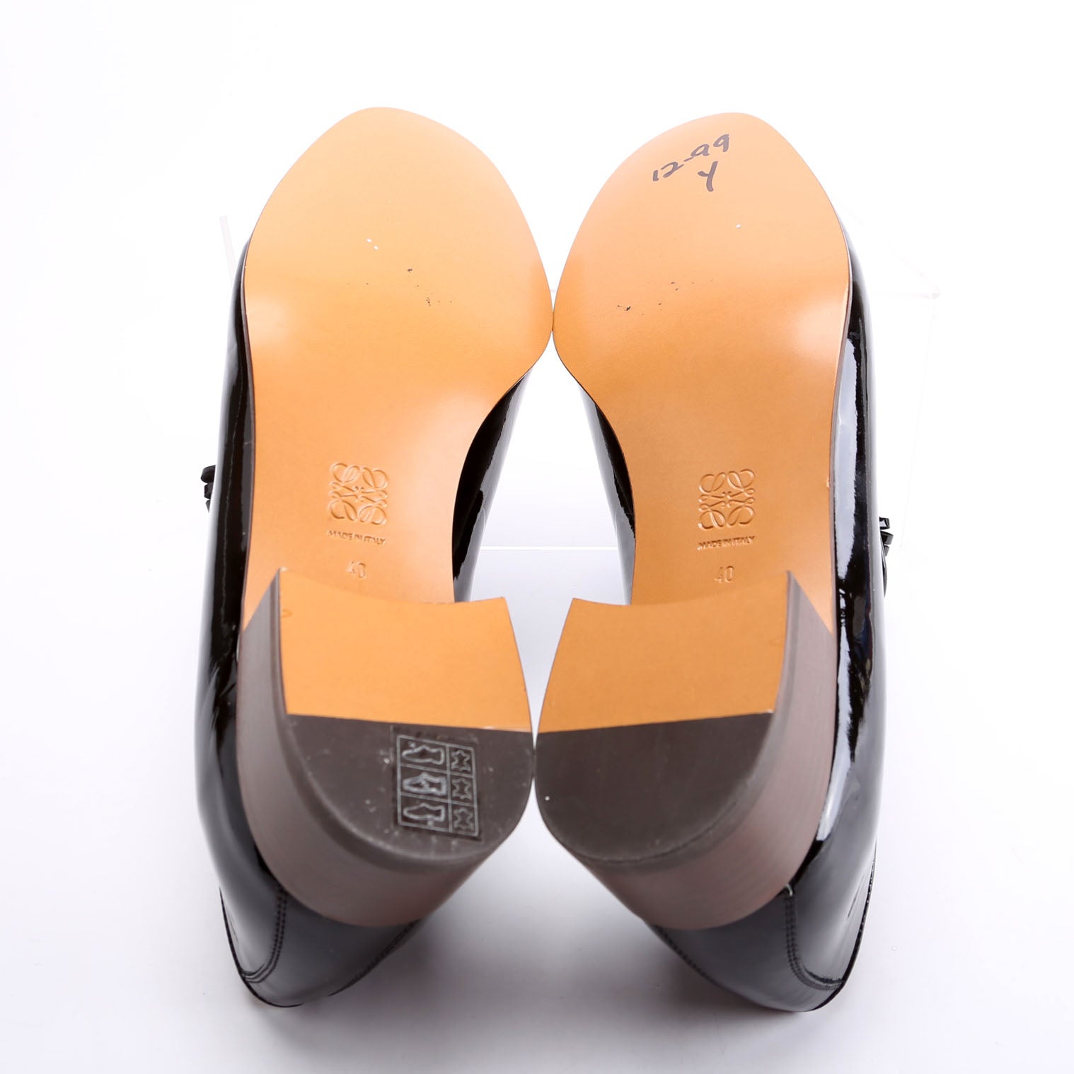 Patent Tassel Loafers Size 40 Black