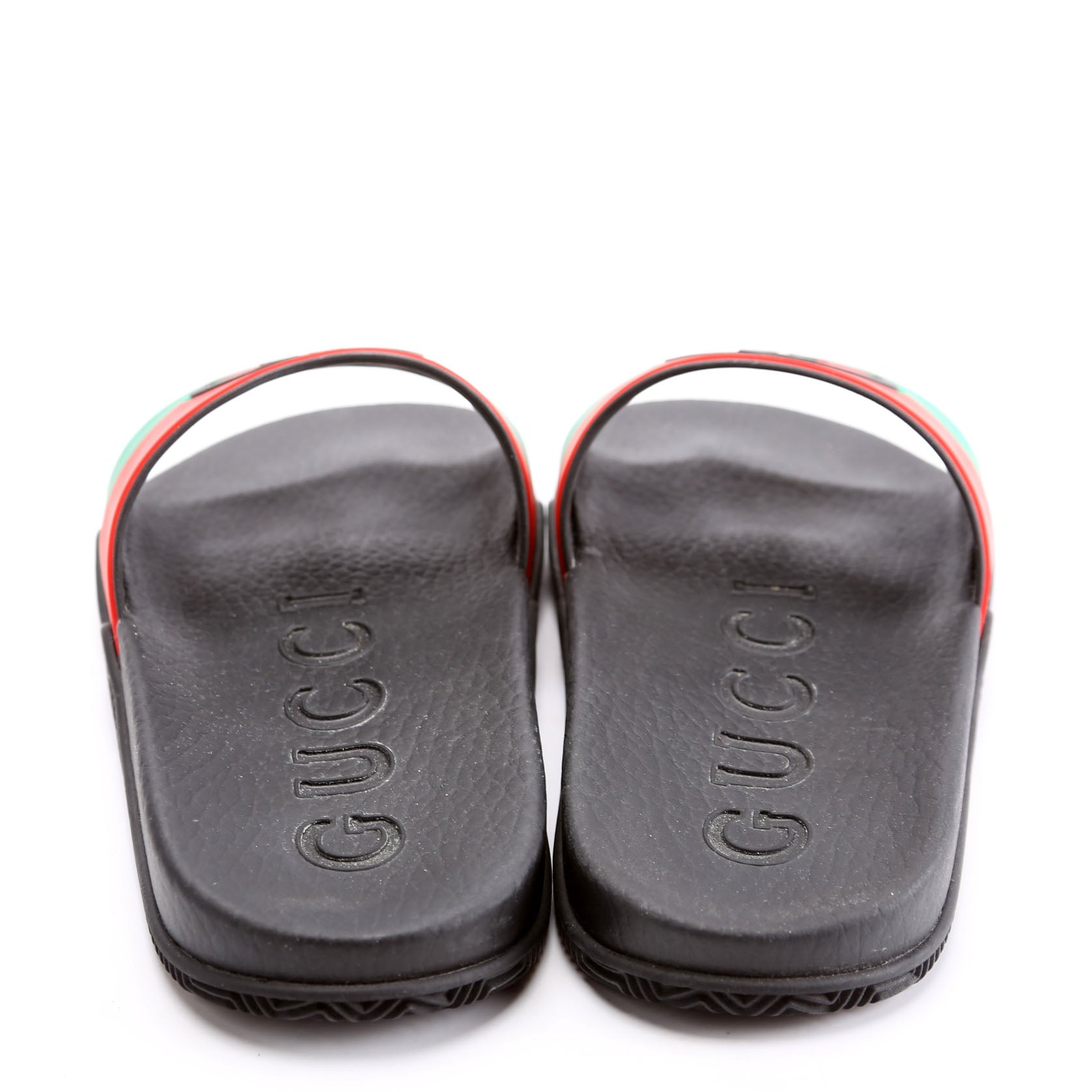 Interlocking G Web Stripe Slides Size 36 Black
