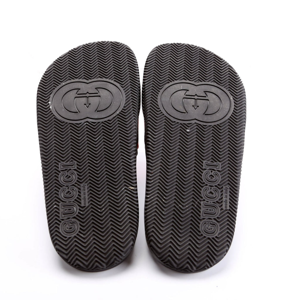 Interlocking G Web Stripe Slides Size 36 Black