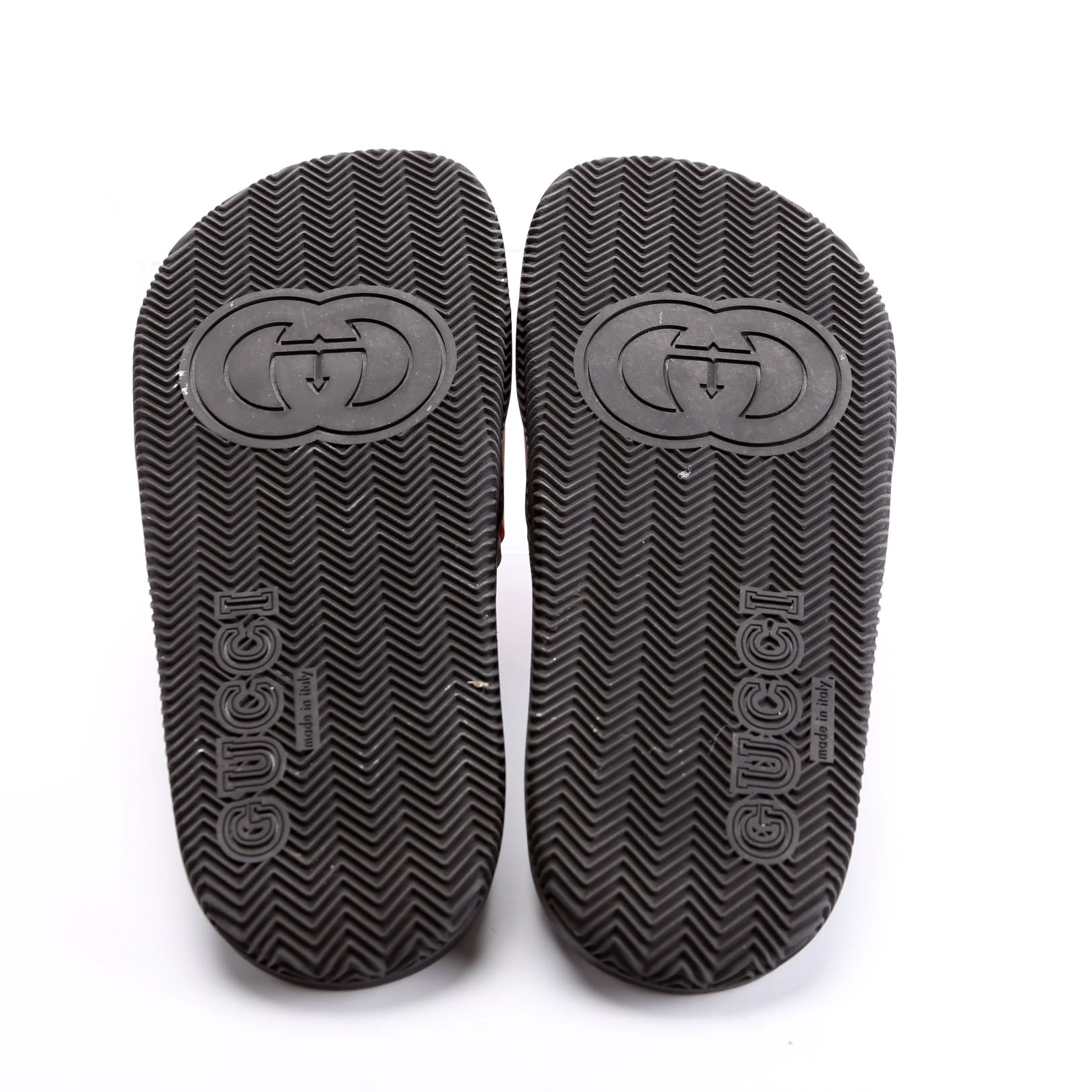 Interlocking G Web Stripe Slides Size 36 Black