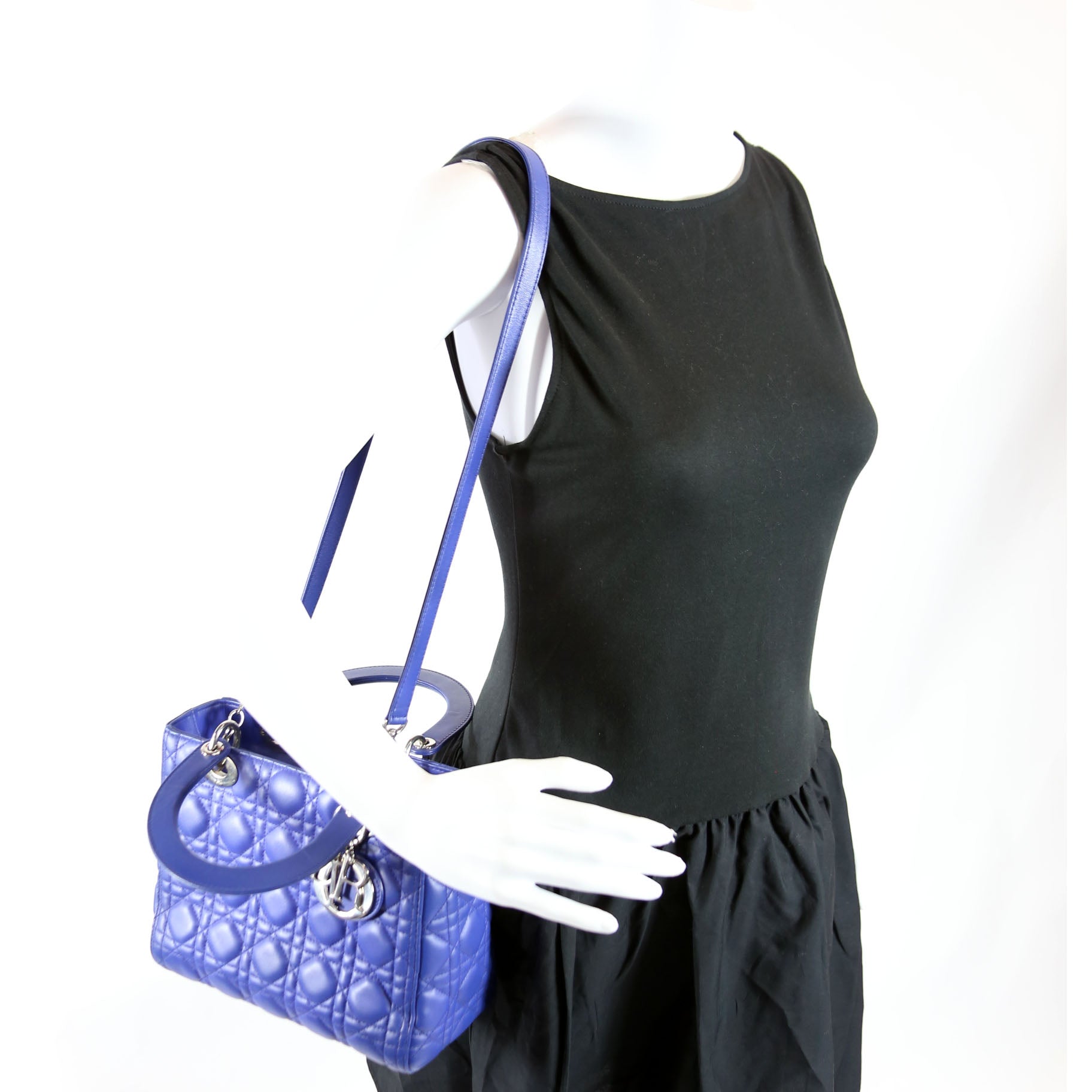 Dior Lady Dior Medium Lambskin Blue