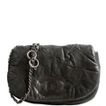 Glint Accordion Flap Iridescent Calfskin Black