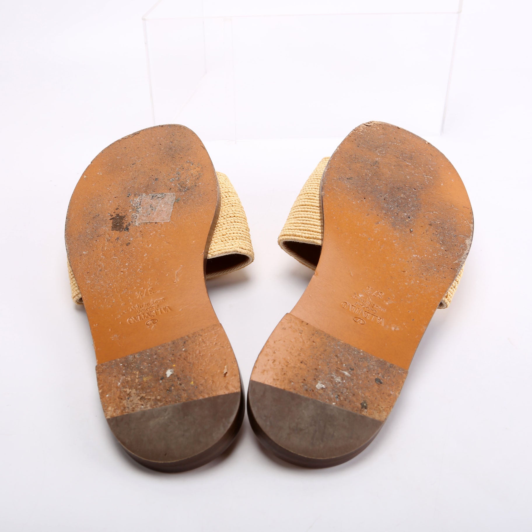 Vlogo Raffia Slide Sandals Size 37.5