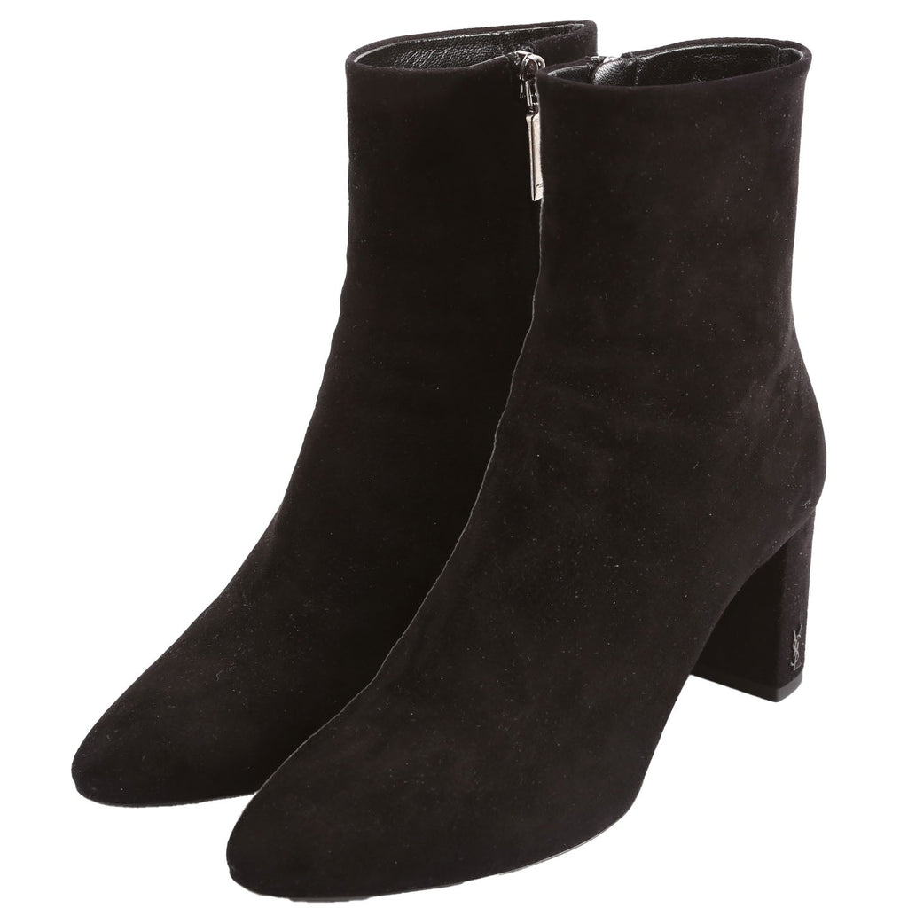 SAINT LAURENT LouLou Suede Ankle Boots Size 36.5 Black