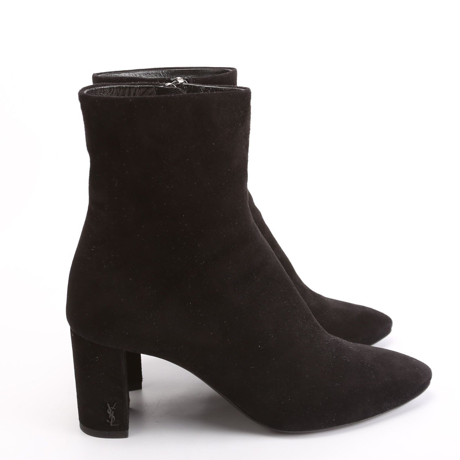 SAINT LAURENT LouLou Suede Ankle Boots Size 36.5 Black