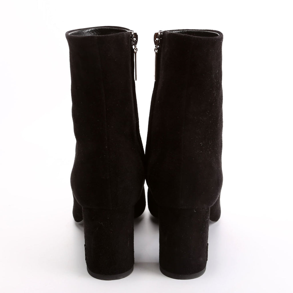 SAINT LAURENT LouLou Suede Ankle Boots Size 36.5 Black