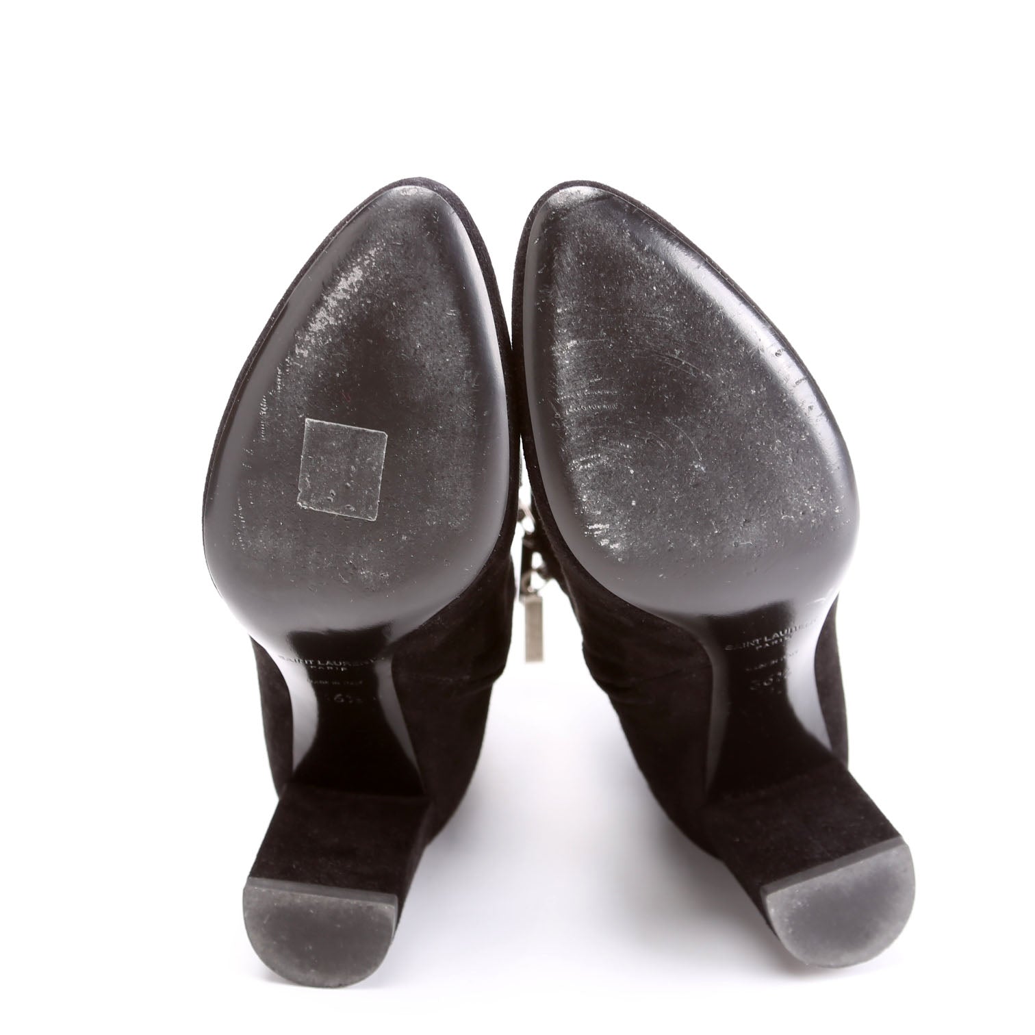 SAINT LAURENT LouLou Suede Ankle Boots Size 36.5 Black