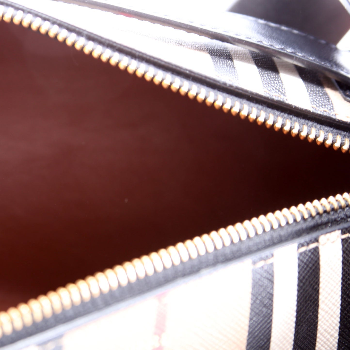Icon Stripe E-Canvas Barrel Bag Beige/Black