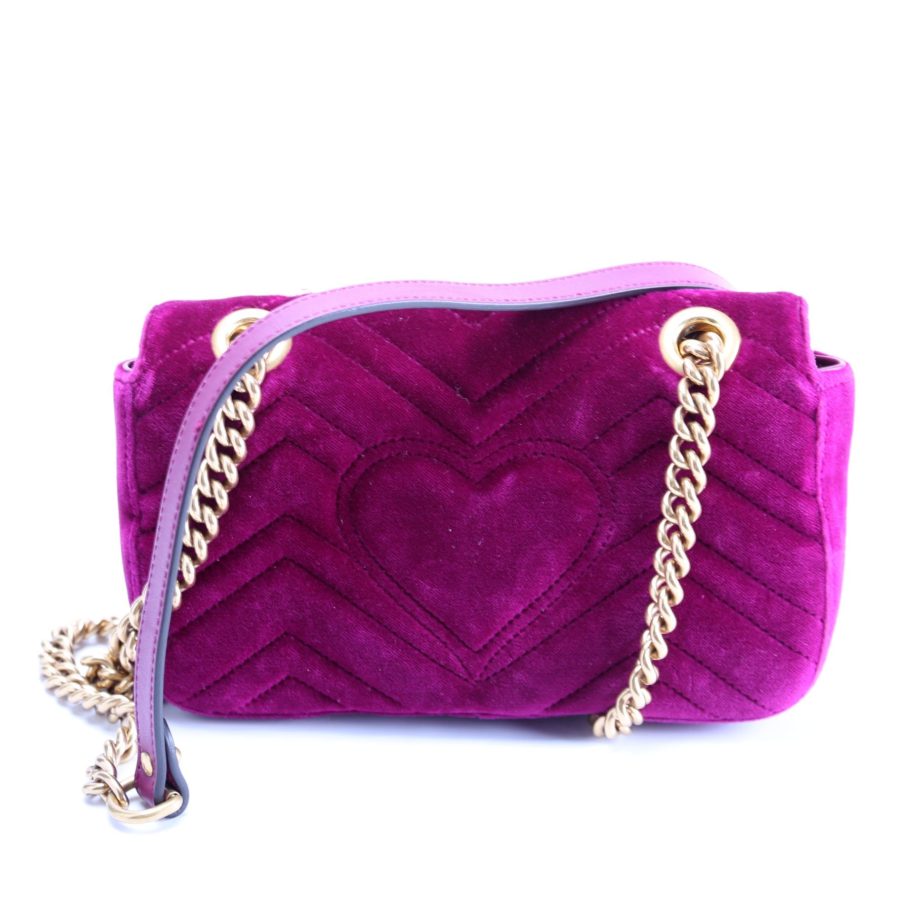 446744 Marmont Velvet Shoulder Mini Flap Purple