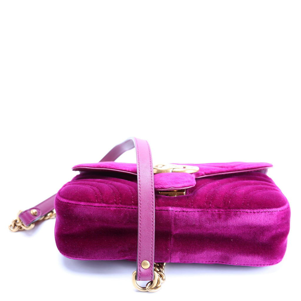 446744 Marmont Velvet Shoulder Mini Flap Purple
