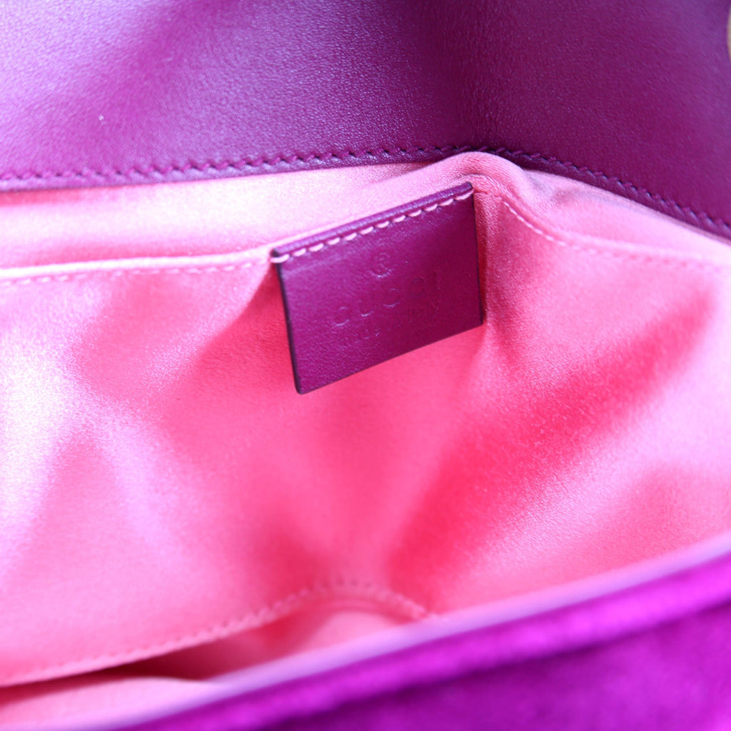 446744 Marmont Velvet Shoulder Mini Flap Purple
