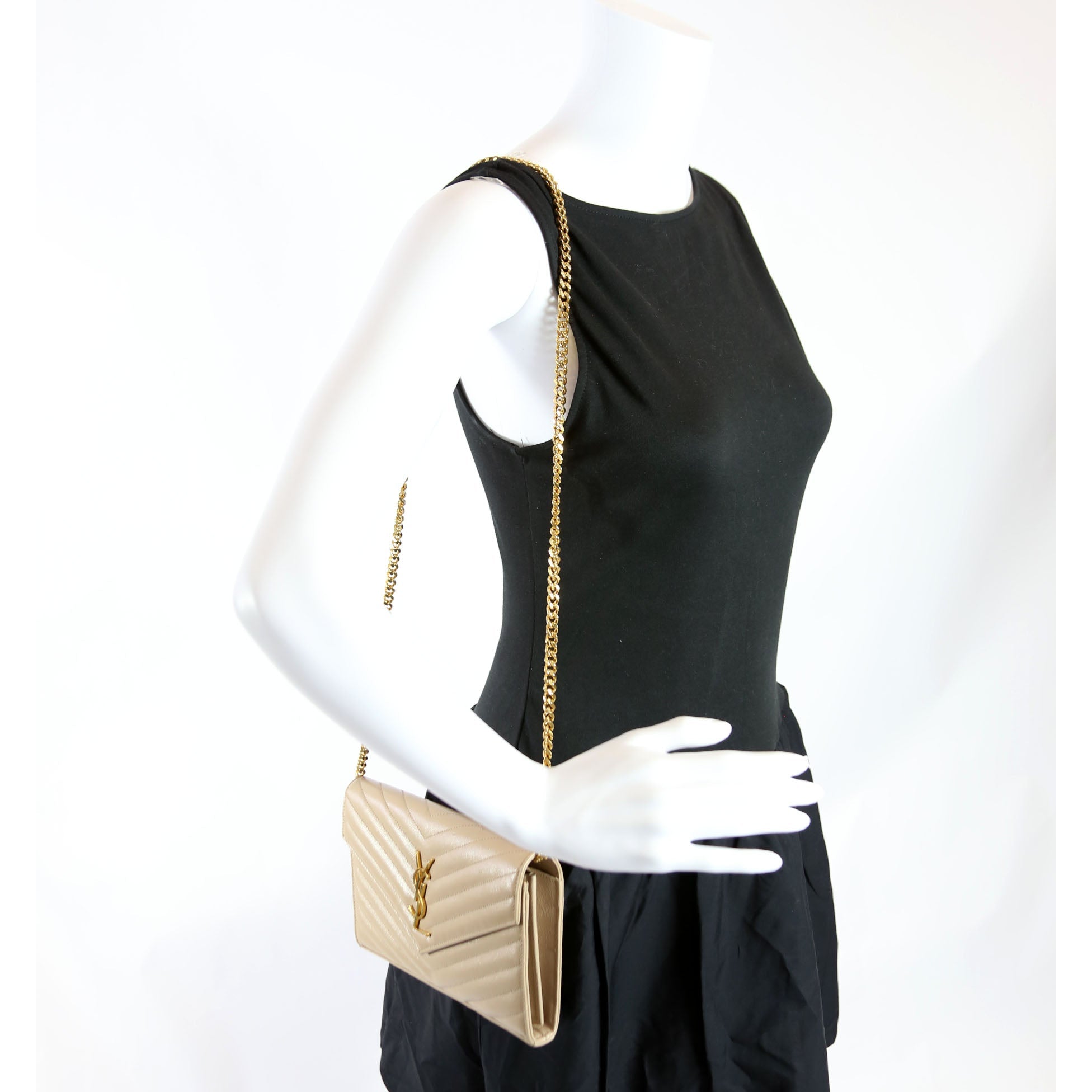 Grain De Poudre Chain Wallet 377828 Beige