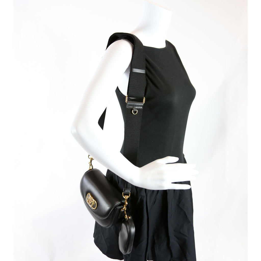 Mode Travia Mini Spanish Leather Shoulder Bag Black
