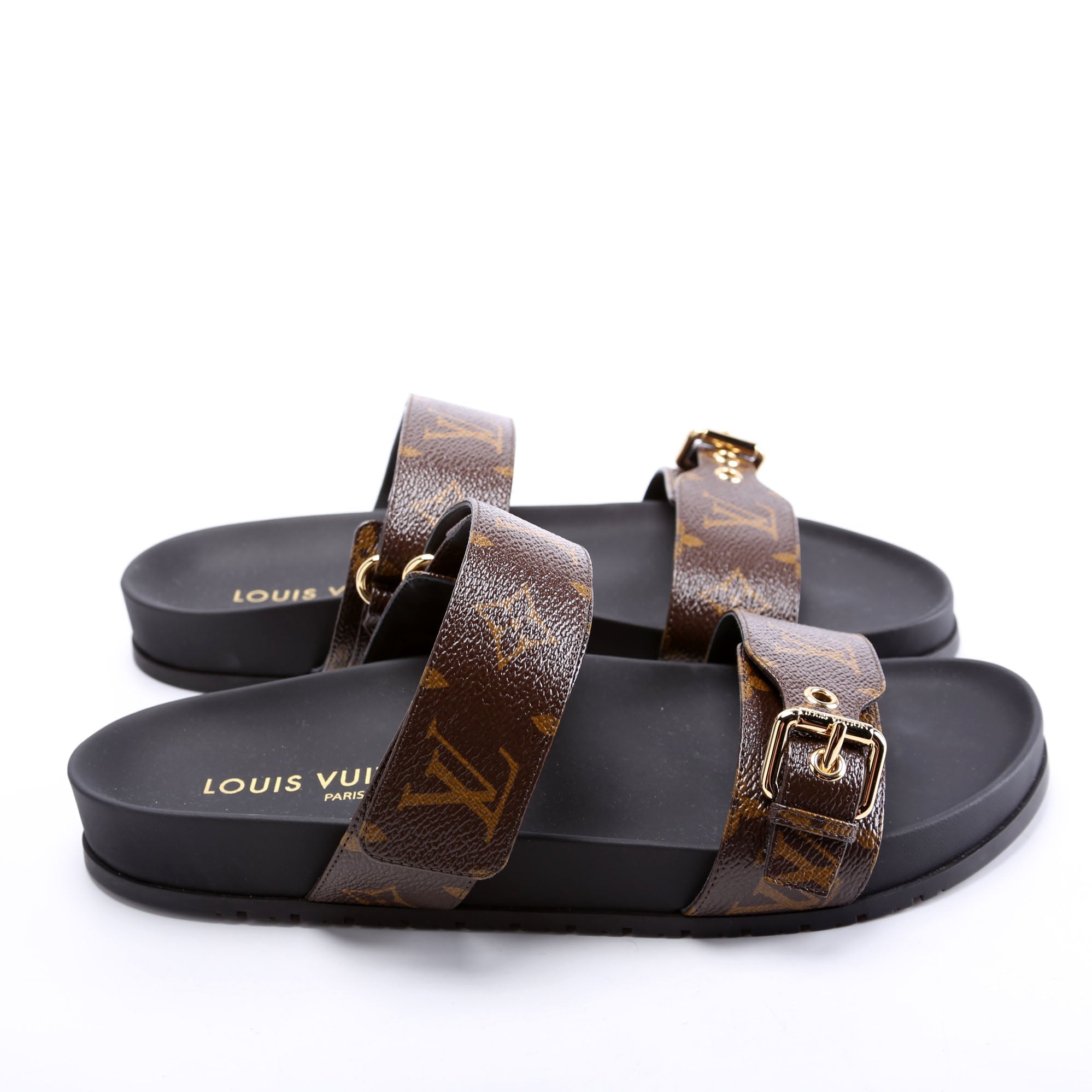 Bom Dia Flat Mules Monogram Size 41