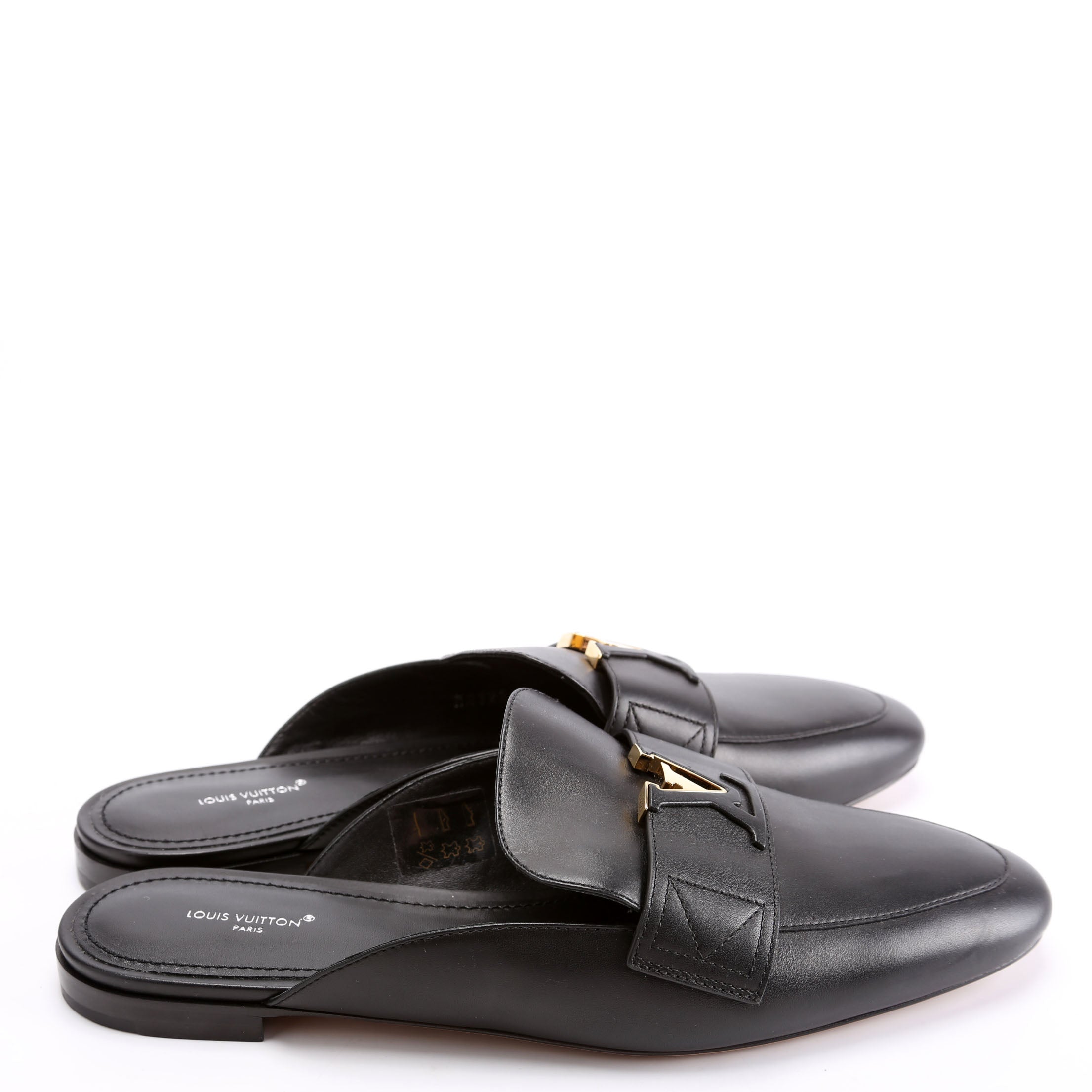 LV Mare Open Back Loafers Size 41 Black