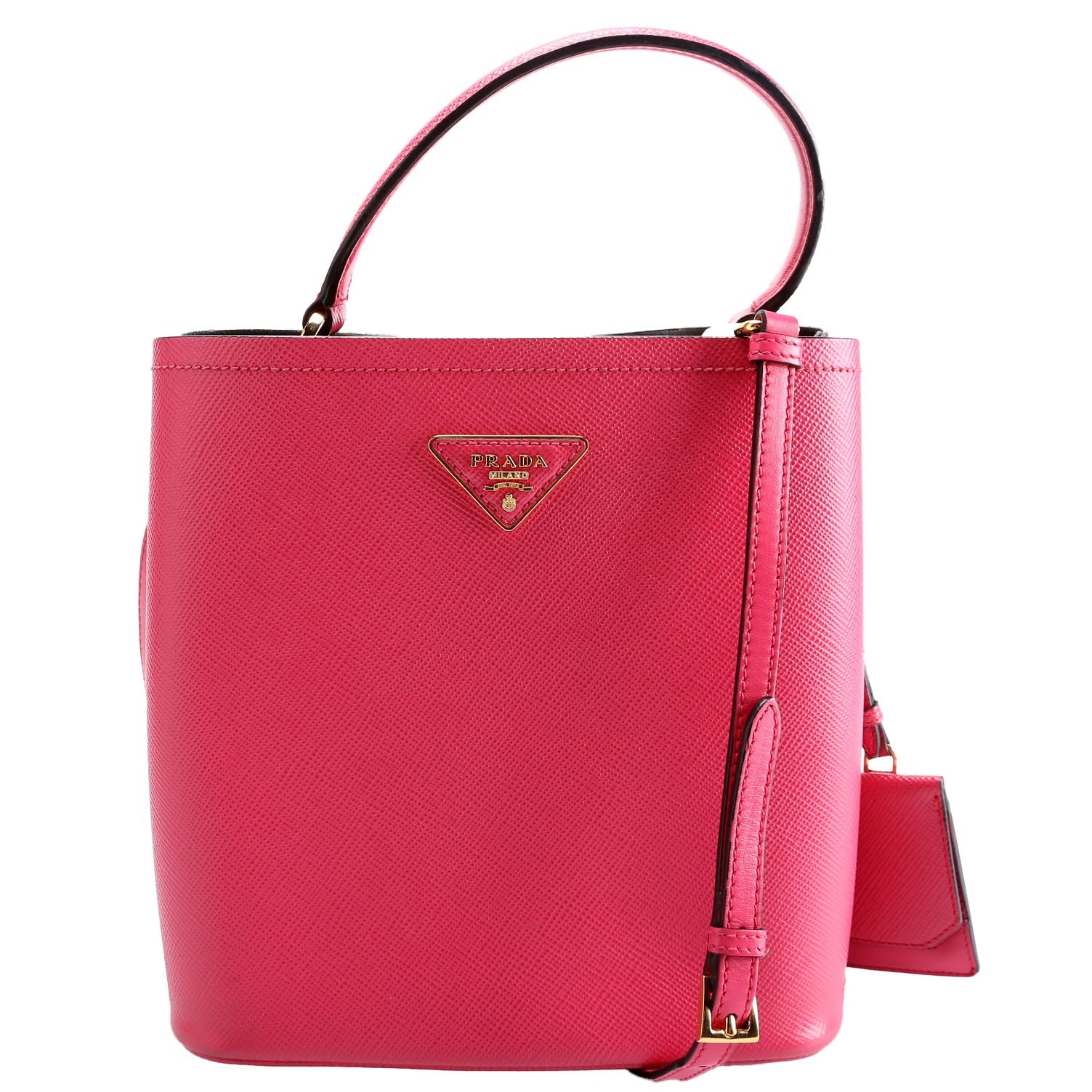 Prada 1BA217 Saffiano Cuir Small Panier Bag Pink