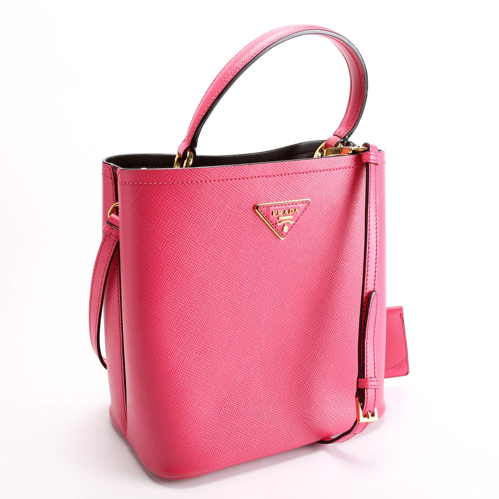 Prada 1BA217 Saffiano Cuir Small Panier Bag Pink