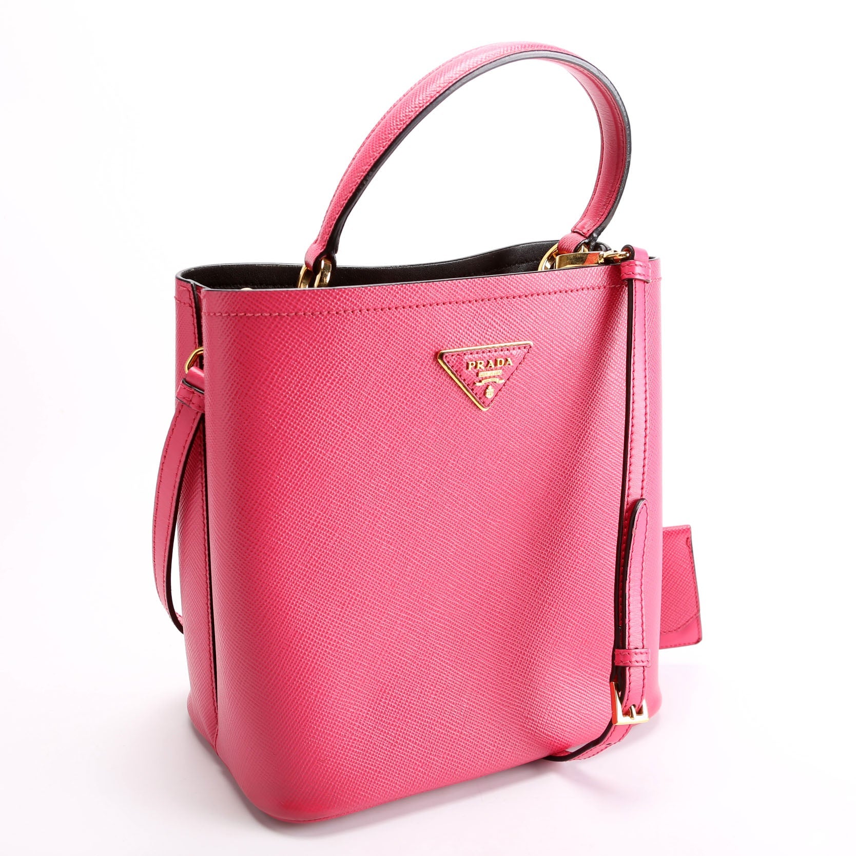 Prada 1BA217 Saffiano Cuir Small Panier Bag Pink