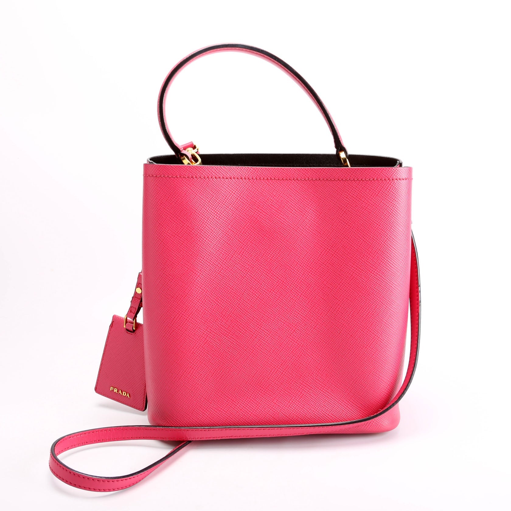 Prada 1BA217 Saffiano Cuir Small Panier Bag Pink