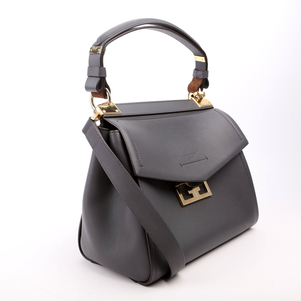 Mystic Small Leather Shoulder Bag Grey