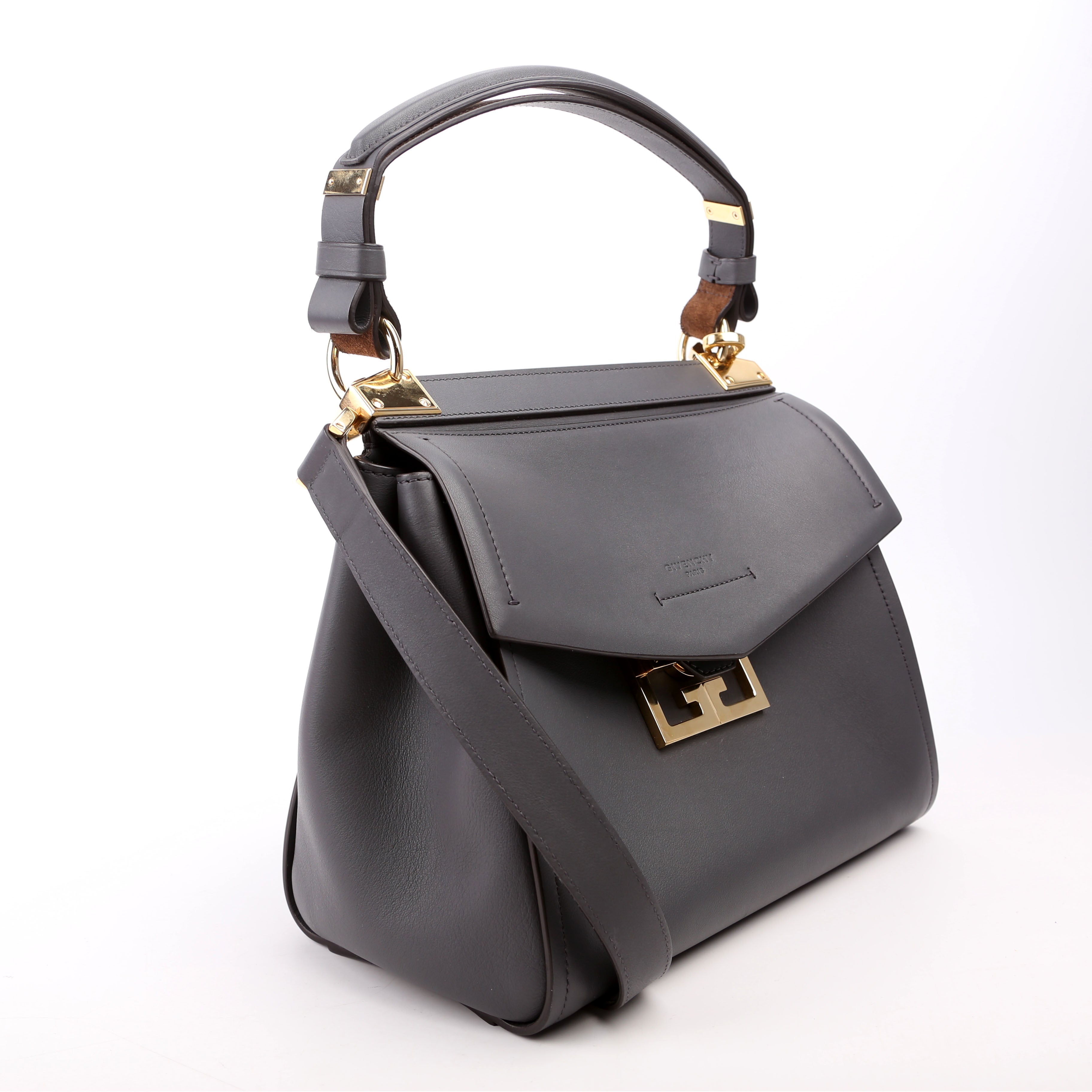 Mystic Small Leather Shoulder Bag Grey