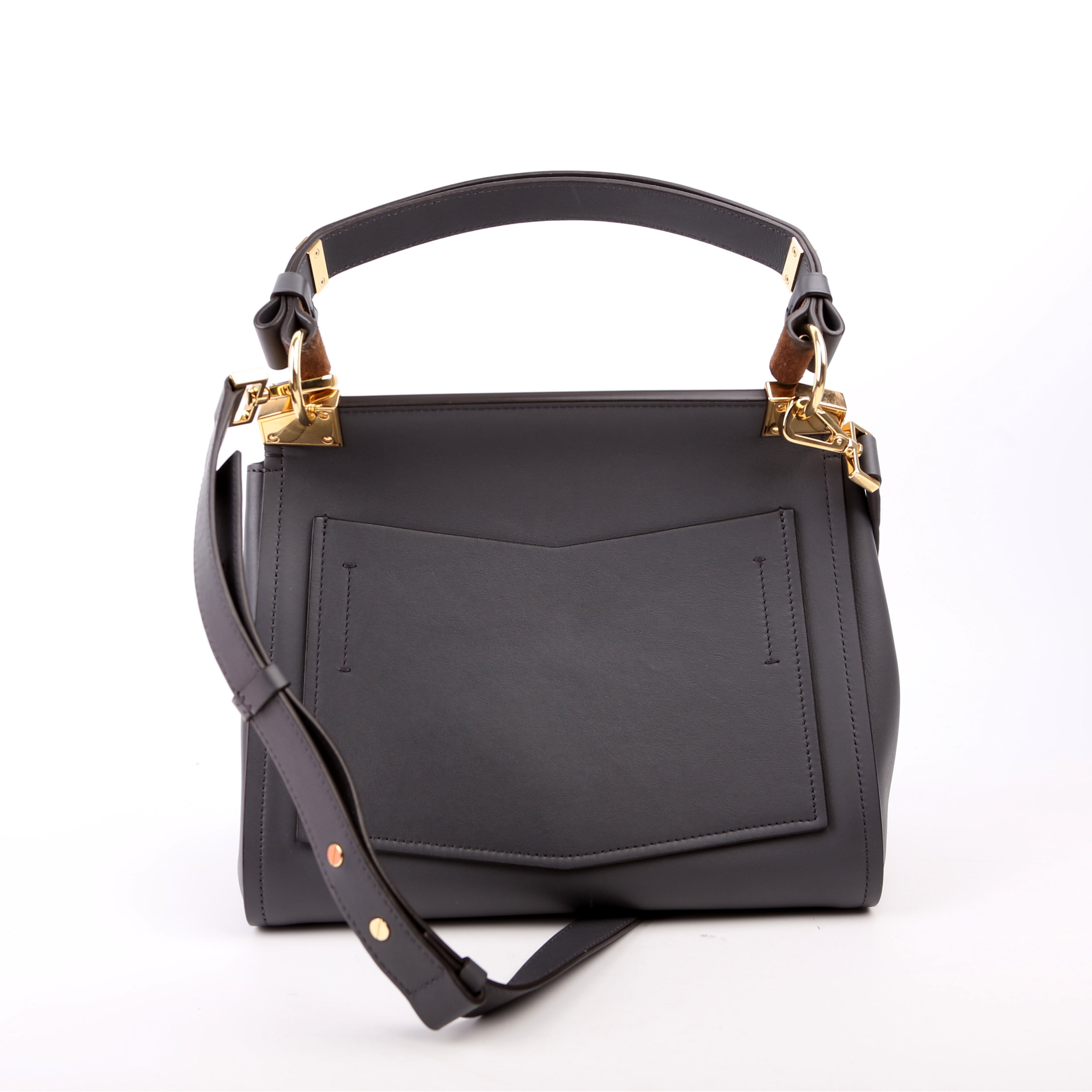 Mystic Small Leather Shoulder Bag Grey