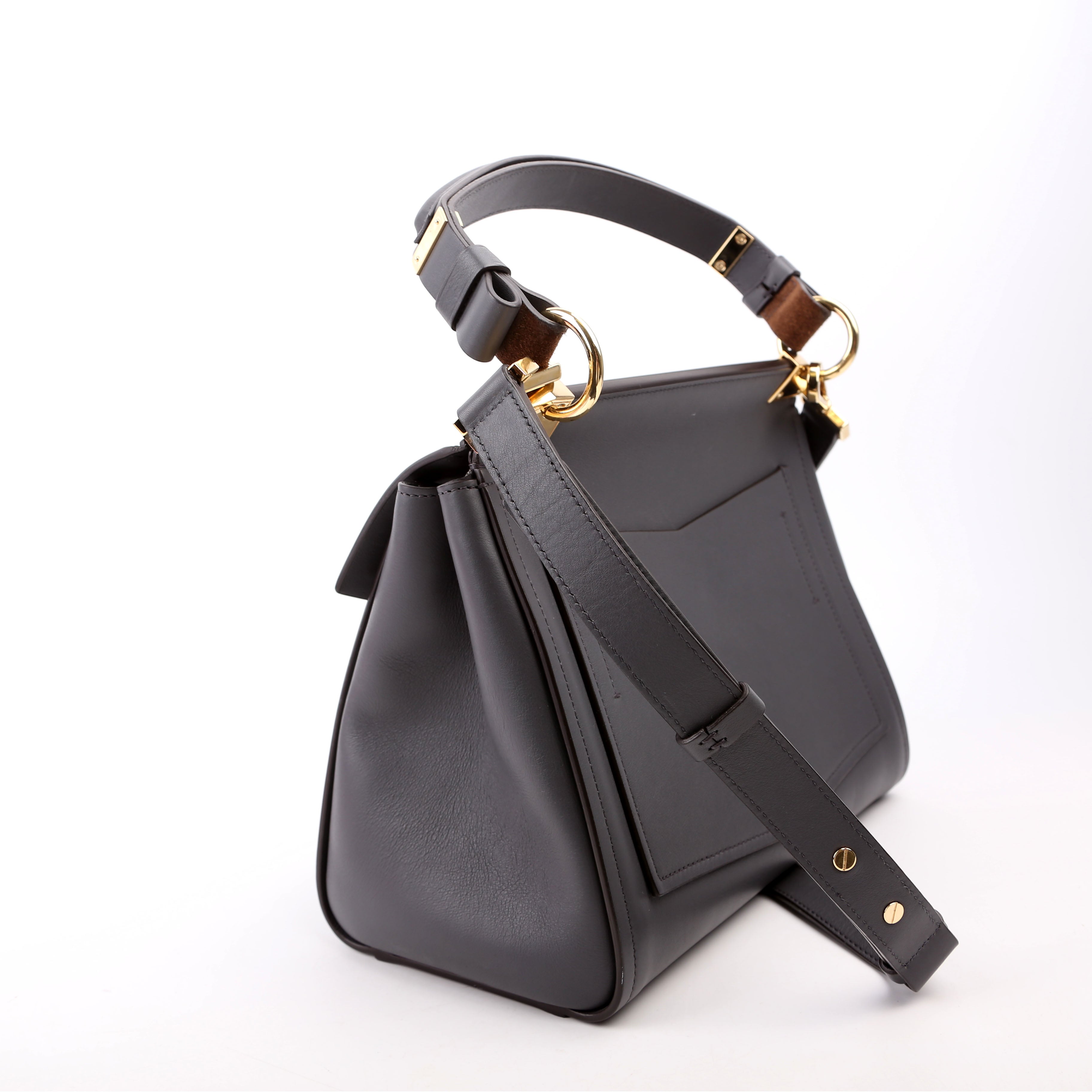 Mystic Small Leather Shoulder Bag Grey