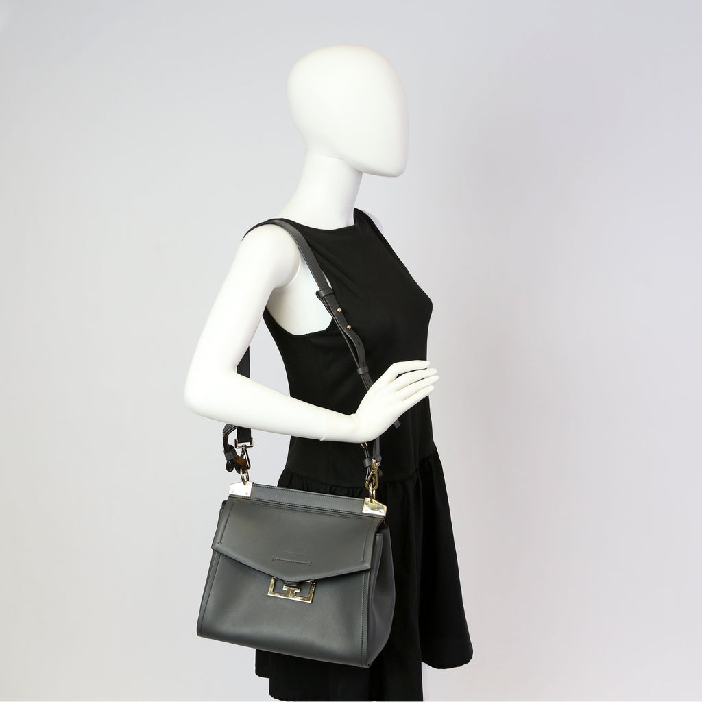 Mystic Small Leather Shoulder Bag Grey