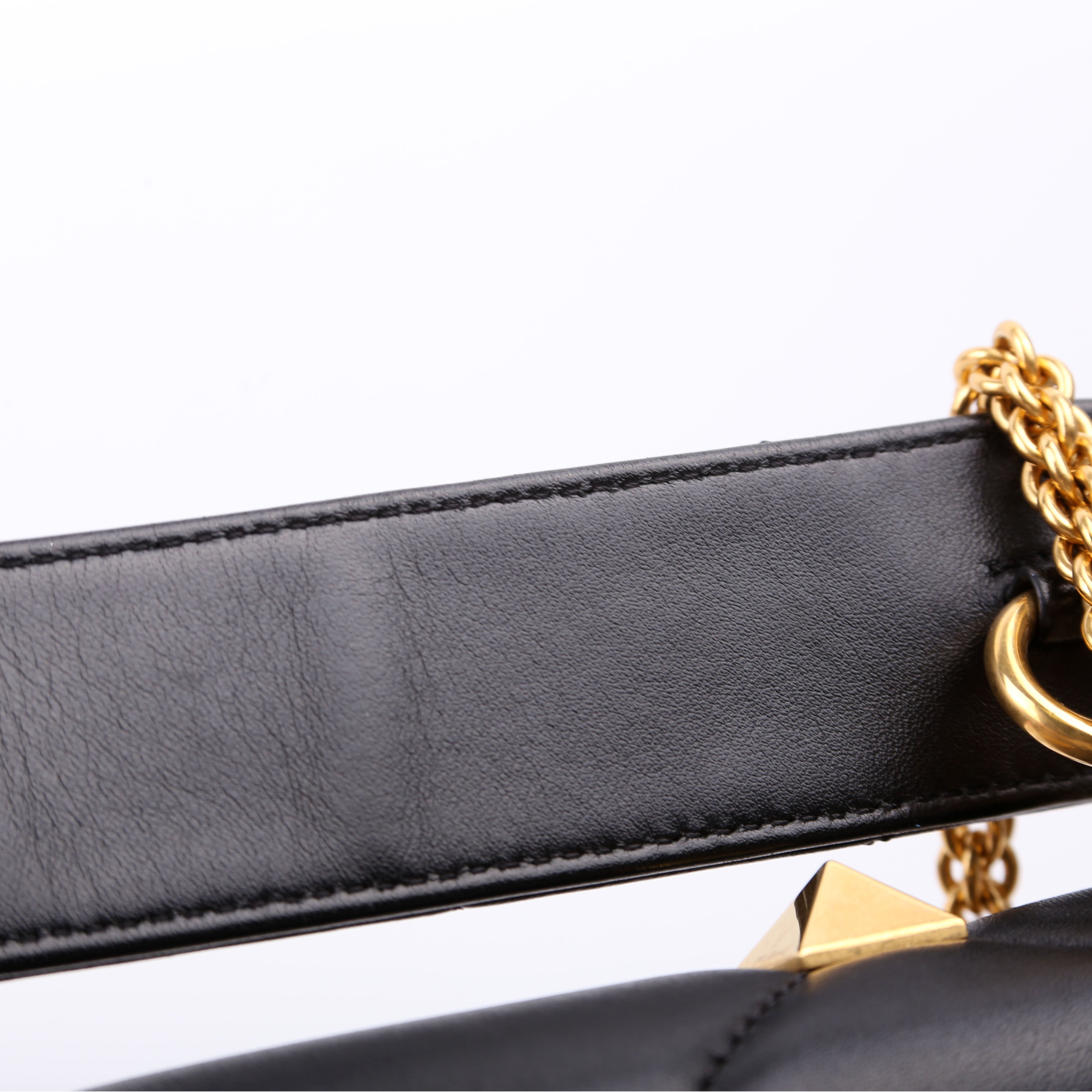 Roman Stud Medium Shoulder Bag Black