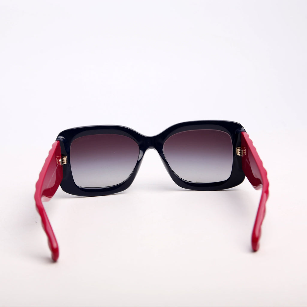 5483-A CC Quilted Acetate Sunglasses Navy/Purple