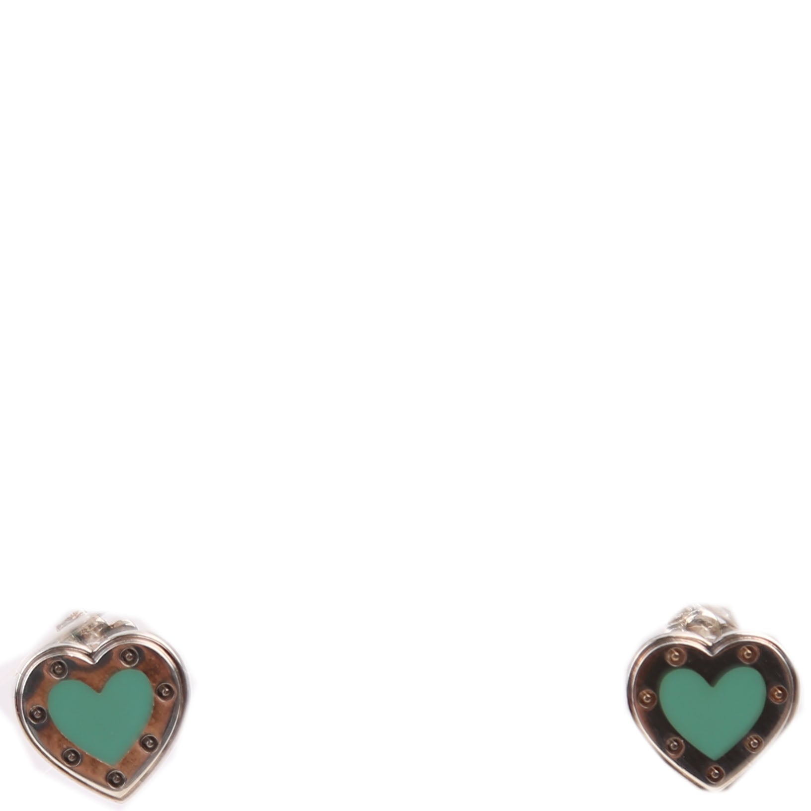 Love Heart Enamel Studs 925 Silver/Blue