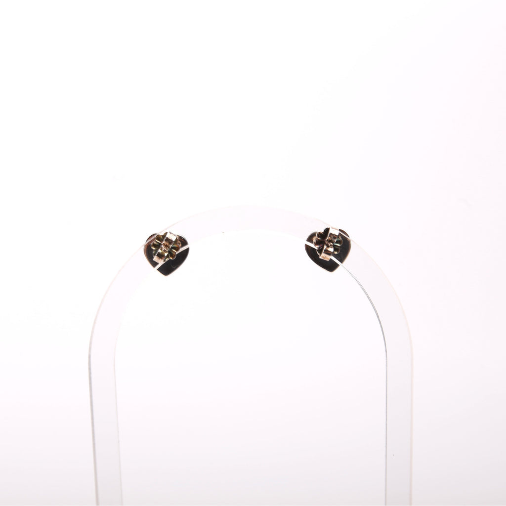 Love Heart Enamel Studs 925 Silver/Blue