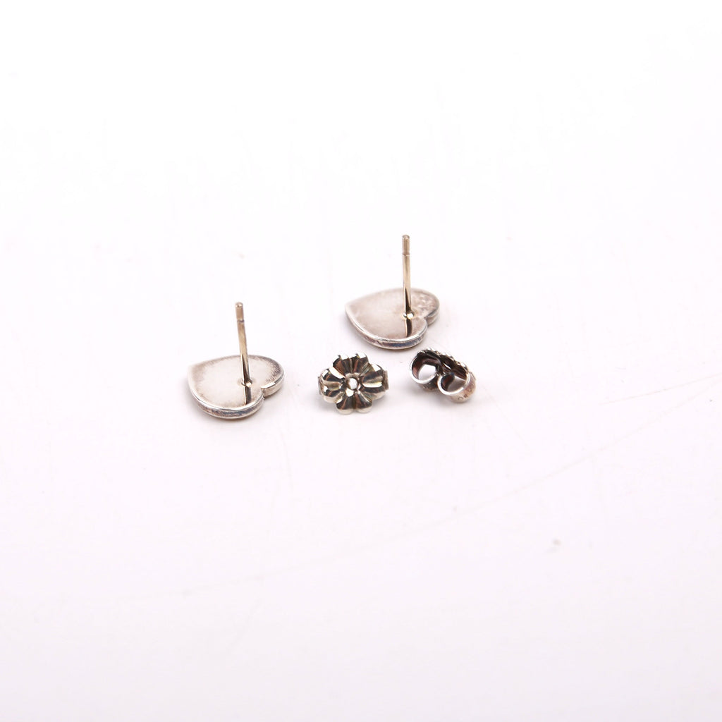 Love Heart Enamel Studs 925 Silver/Blue