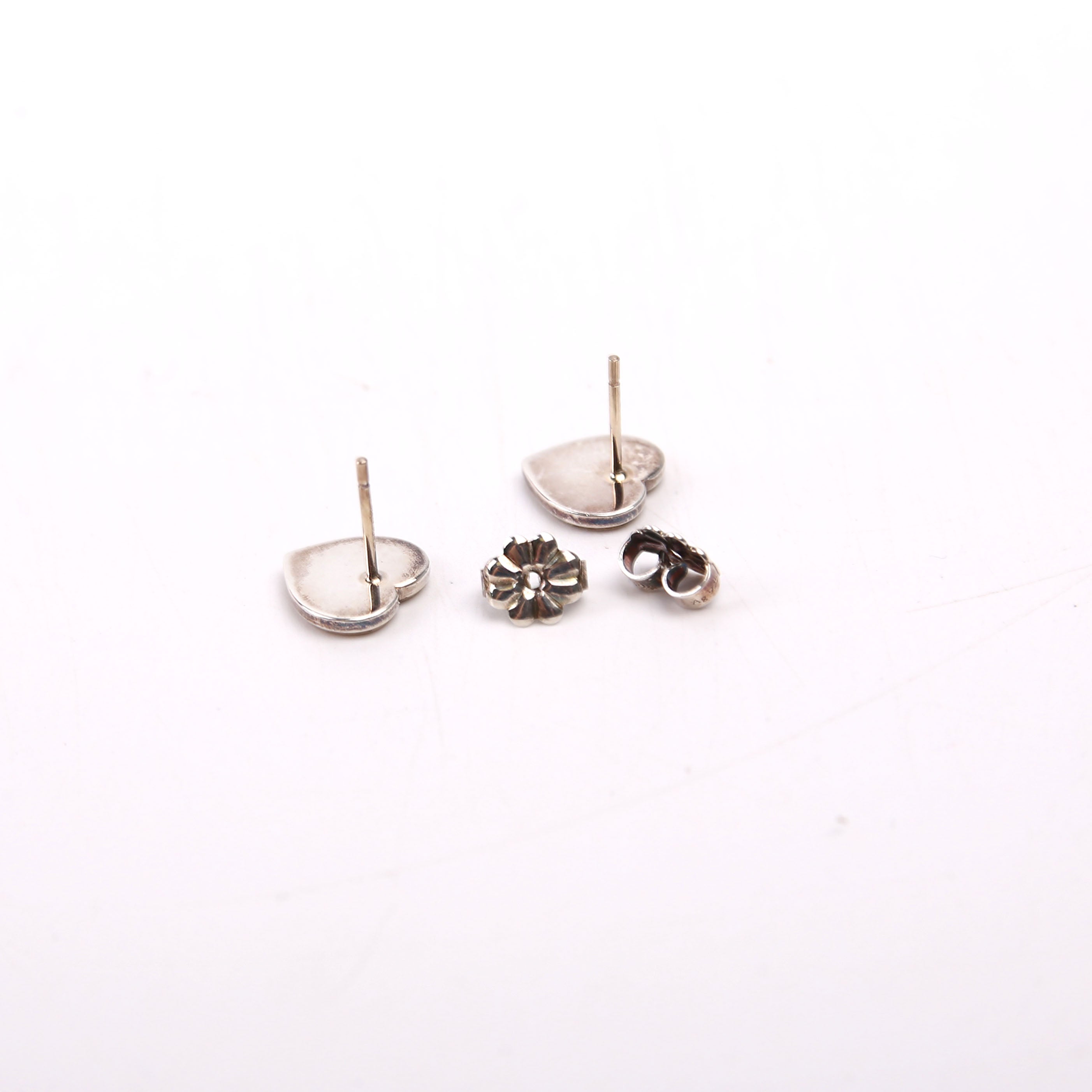 Love Heart Enamel Studs 925 Silver/Blue