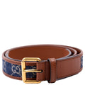678694 New Denim GG Monogram Calfskin Belt Size 80/32