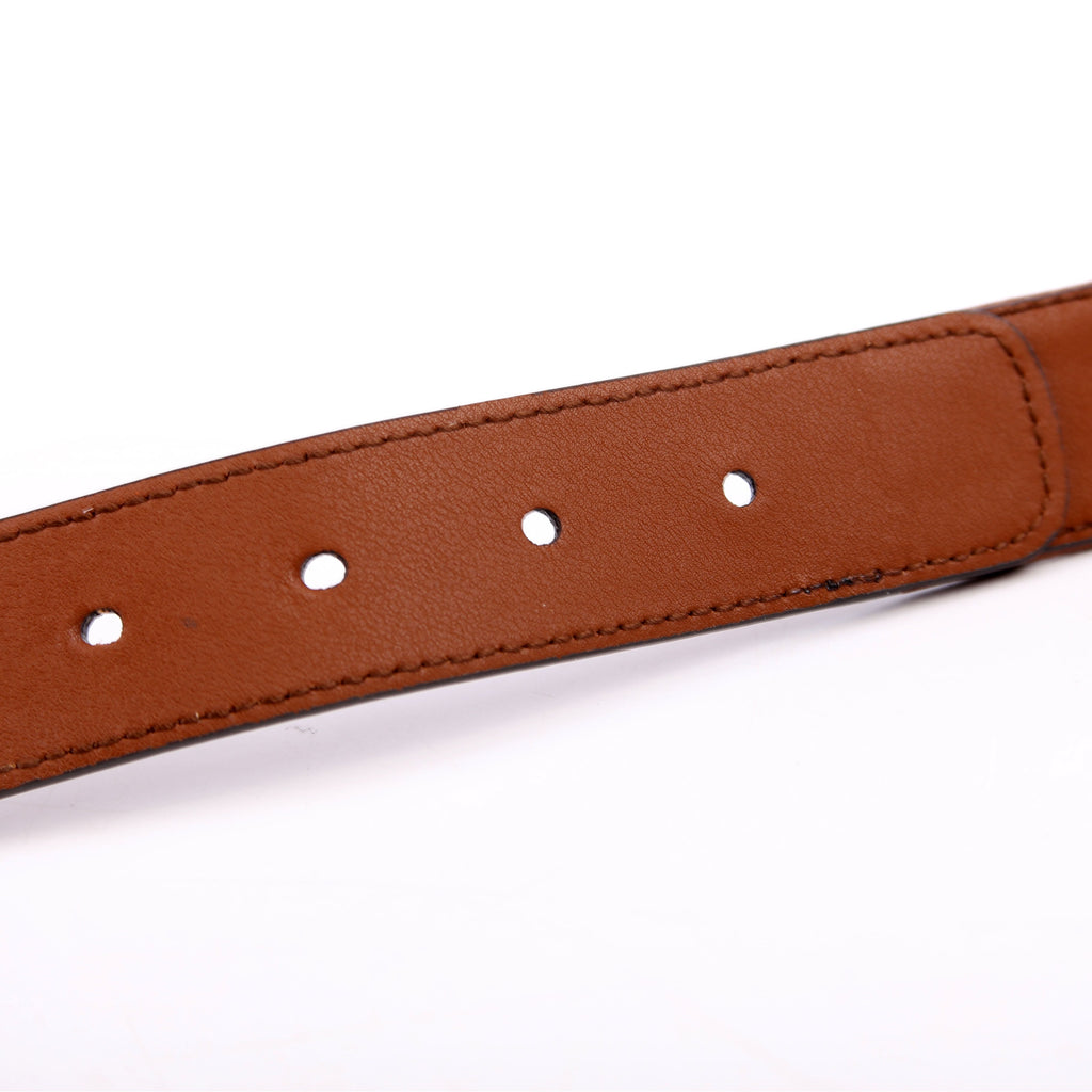 678694 New Denim GG Monogram Calfskin Belt Size 80/32
