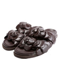 Leather Rose Edition Mule Sandals Size 36.5 Brown