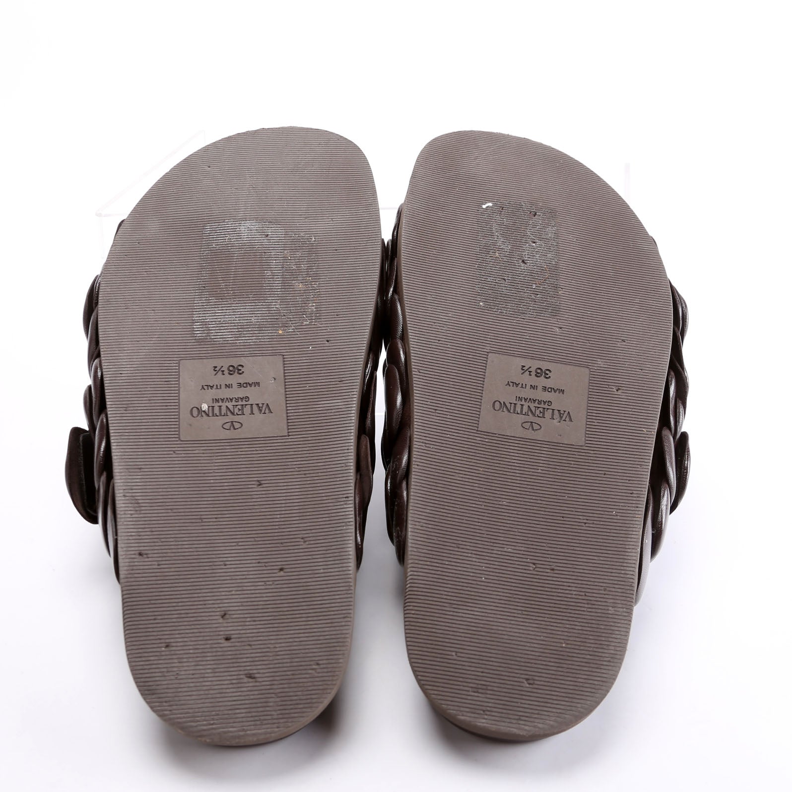 Leather Rose Edition Mule Sandals Size 36.5 Brown