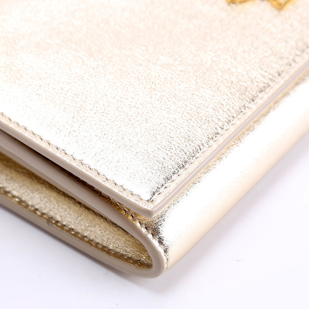 372266 Monogram Flap Wallet Gold