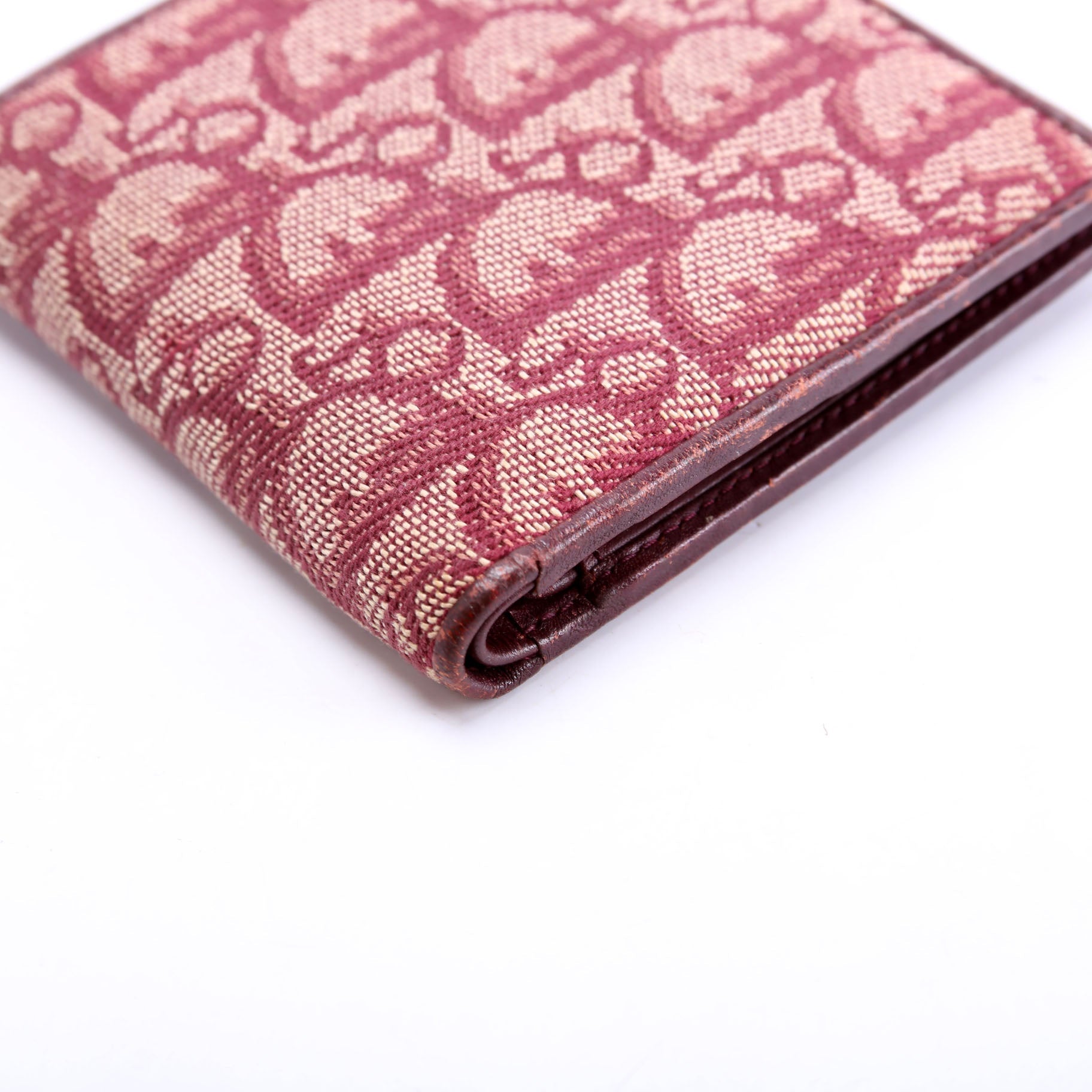 Trotter Canvas Bifold Coin Pouch Wallet Burgundy
