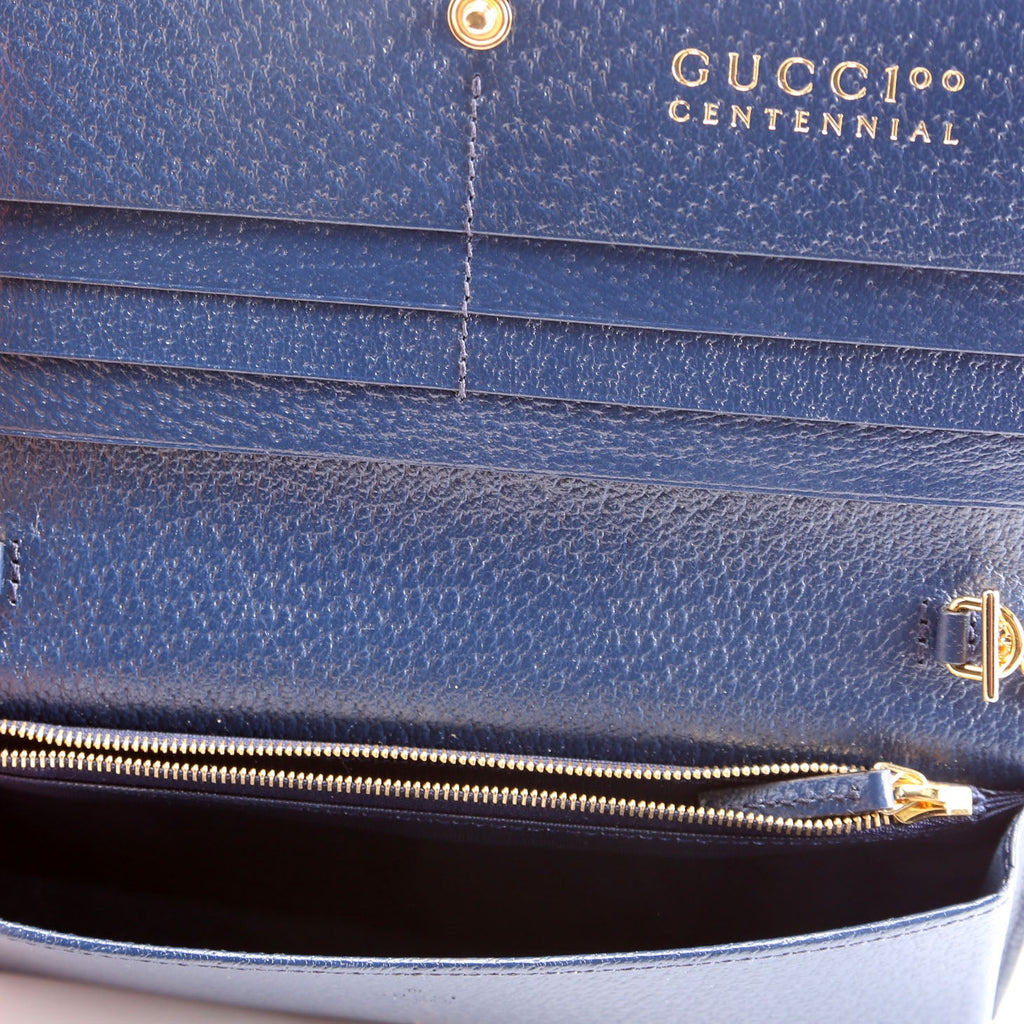 Gucci 676294 GG Kaleidoscope 100 Chain Wallet Navy/Multicolor